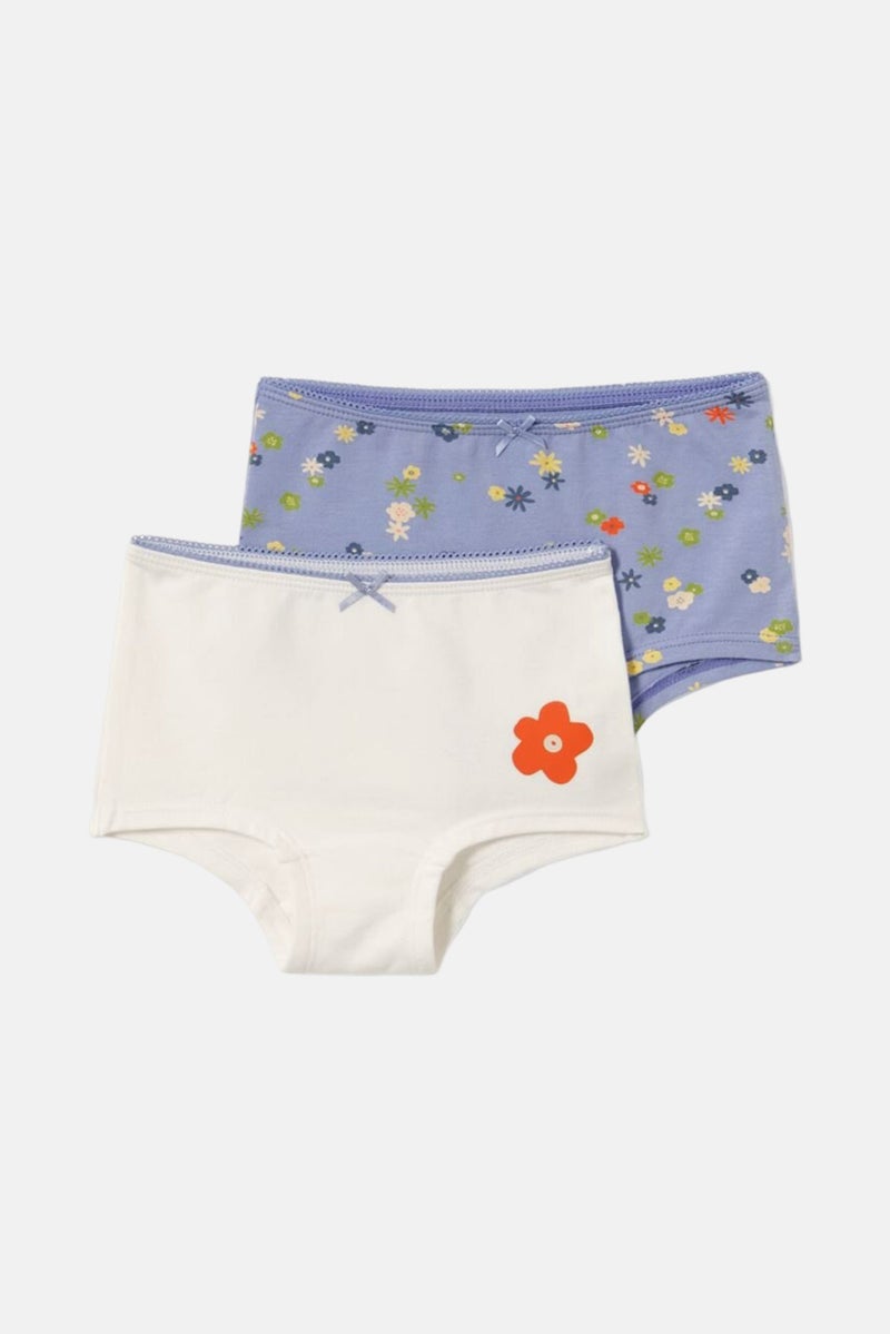 Tchibo Kids Girl 2 Pieces Allover Print Panty, Lavender  - Image 2