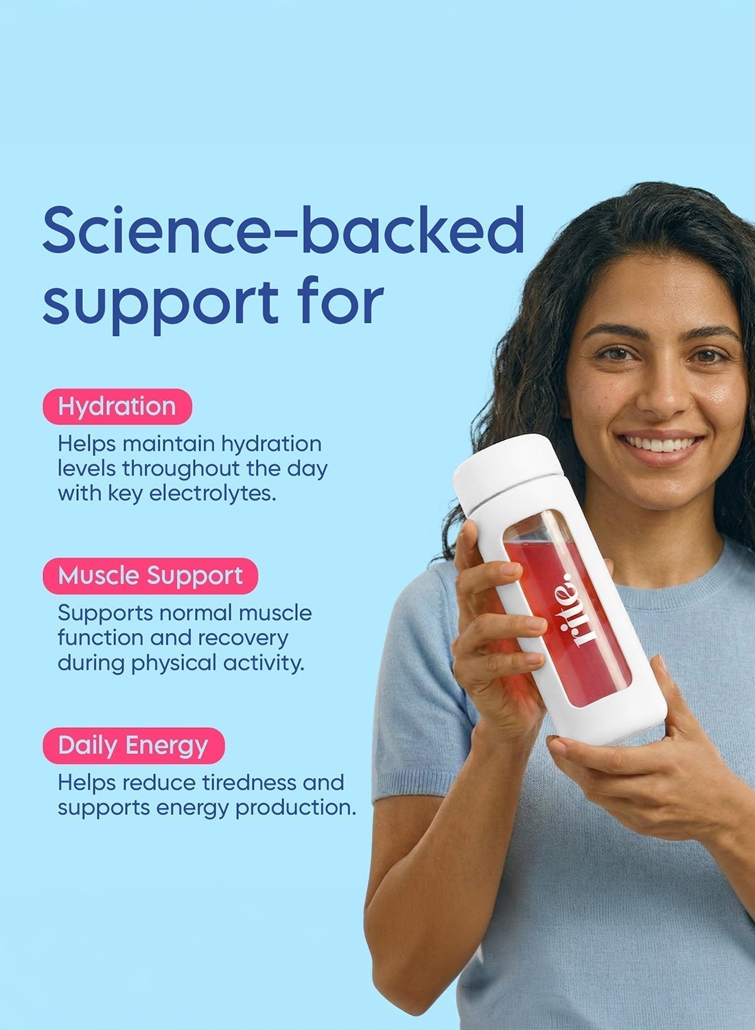 Red Berries Hydrate Electrolyte | Key Electrolytes, Zero Sugar, Vitamin C + B12, Magnesium, Calcium, Prebiotic Fiber