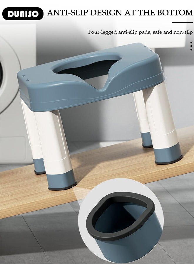 DUNISO Portable Plastic Toilet For Camping,Comfortable Bathroom Chair With Tissue Holder, Non-Slip Elderly Squat Toilet Seat Stool, Bath seat,Shower Chair,Squat Stool, Pregnant Women Toilet Chair  - Image 2