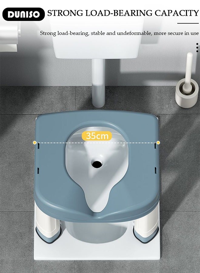 DUNISO Portable Plastic Toilet For Camping,Comfortable Bathroom Chair With Tissue Holder, Non-Slip Elderly Squat Toilet Seat Stool, Bath seat,Shower Chair,Squat Stool, Pregnant Women Toilet Chair  - Image 5