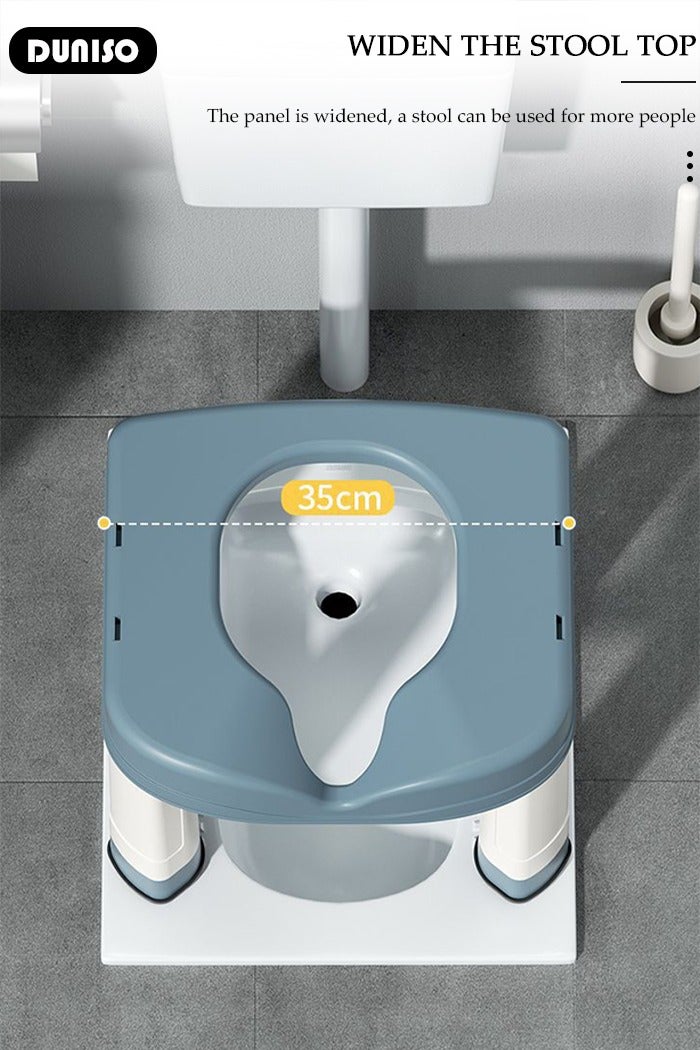 DUNISO Portable Plastic Toilet For Camping,Comfortable Bathroom Chair With Tissue Holder, Non-Slip Elderly Squat Toilet Seat Stool, Bath seat,Shower Chair,Squat Stool, Pregnant Women Toilet Chair - Image 5