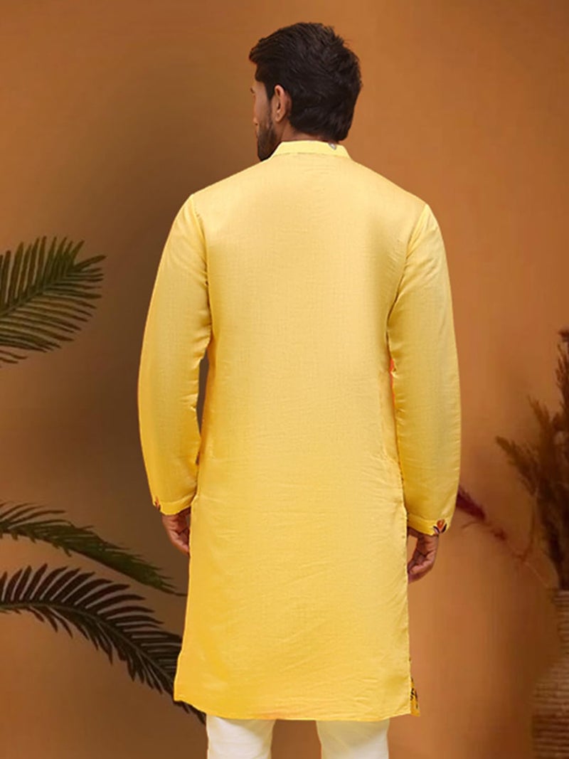 jompers قميص جومبرز مزين بالزهور والترتر باللون الأصفر - Image 3