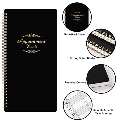 Indeme Salon Appointment Book - 15 Min Increments, 3 Cols, 200 Pages, 6.1'' x 11.54'', 6 AM - 9 PM, Undated Daily & Hourly Planner, Twin-Wire Bound, Thick Cover - Image 5