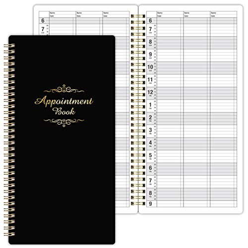 Indeme Salon Appointment Book - 15 Min Increments, 3 Cols, 200 Pages, 6.1'' x 11.54'', 6 AM - 9 PM, Undated Daily & Hourly Planner, Twin-Wire Bound, Thick Cover - Image 1