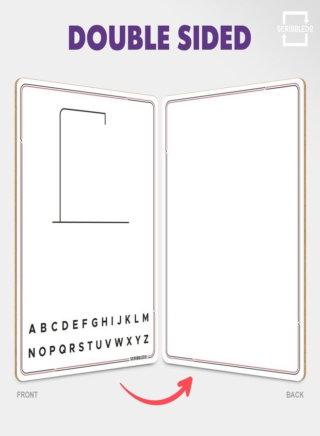 Scribbledo لعبة هانغمان SCRIBBLEDO 9"x12" لوح أبيض مزدوج الجوانب قابل للمسح مع سطح كتابة فارغ ألعاب هانغ مان قابلة لإعادة الاستخدام محمولة قابلة للمسح للرحلات والفصول الدراسية والتعليم المنزلي ومتعة العائلة - Image 4
