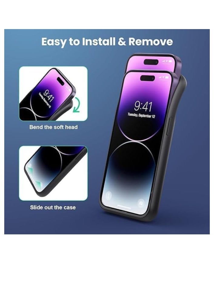 New Case use for iPhone 13 Pro Max Battery Case, Show Top Wireless Charging with 7000mAh Extended Battery in Black, with Raised Bezel Rubber Bumper for iPhone 13 Pro Max 6.7 inches - Image 2