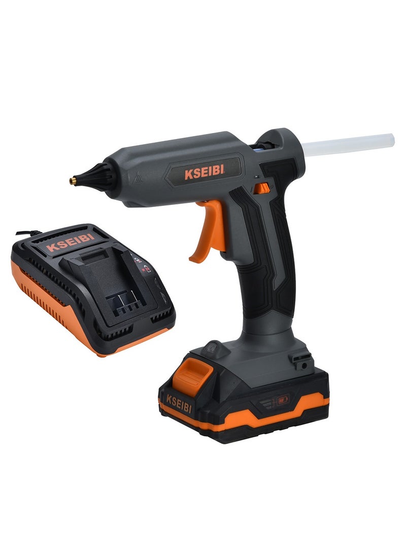 KSEIBI KKP 20V-11, Cordless Glue Gun with 1 Battery 201C, Handheld Electric Power Glue Gun Full Size for Arts & Crafts & DIY,  Kids DIY School Craft Projects and Quick Home Repairs/Grey.  - Image 1