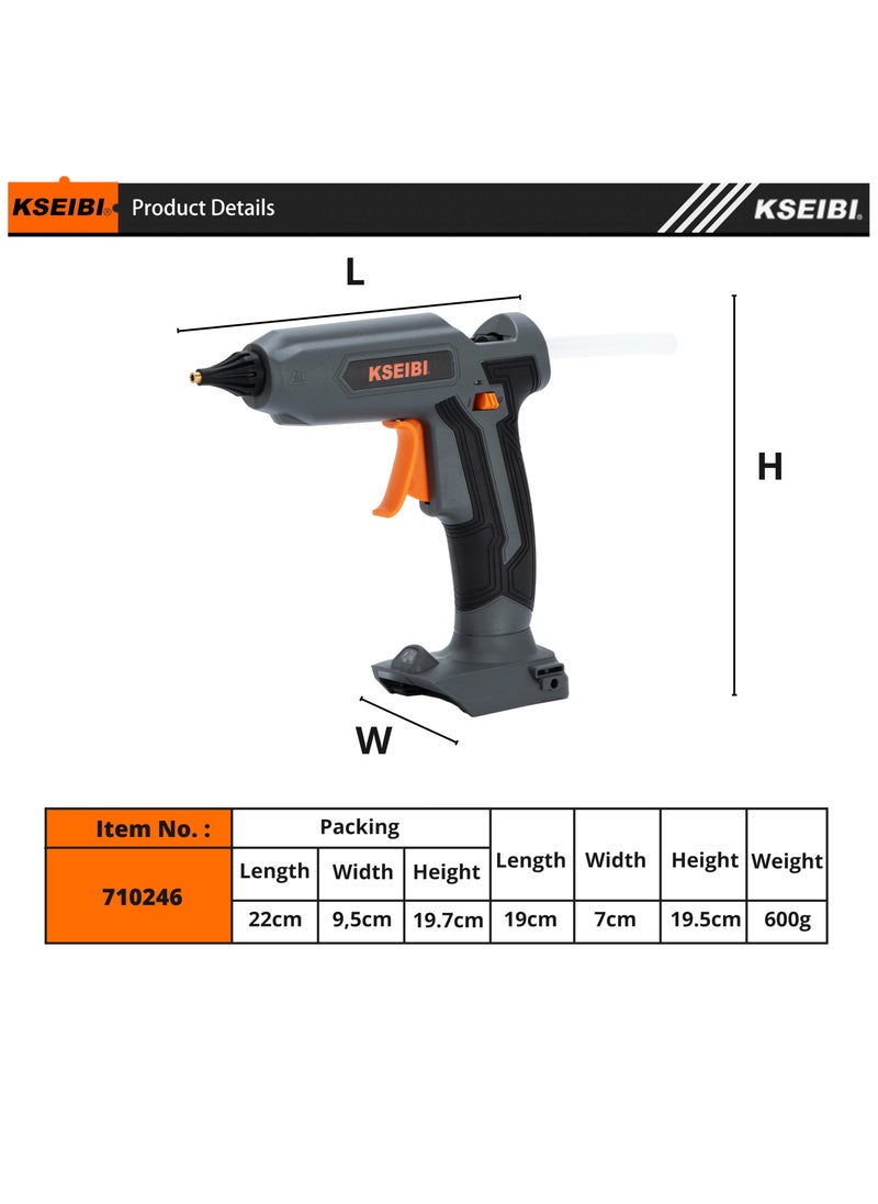 KSEIBI KKP 20V-11, Cordless Glue Gun with 1 Battery 201C, Handheld Electric Power Glue Gun Full Size for Arts & Crafts & DIY,  Kids DIY School Craft Projects and Quick Home Repairs/Grey.  - Image 4