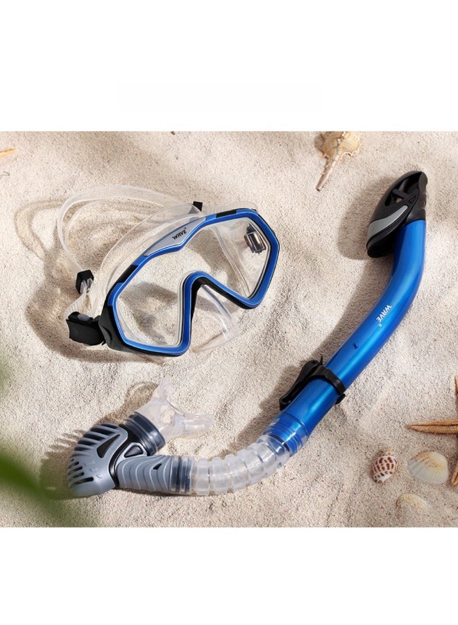 WAVE Blue Snorkel Set – Tempered Glass Dive Mask & Dry-Top Snorkel with Food-Grade Silicone Mouthpiece - Image 4