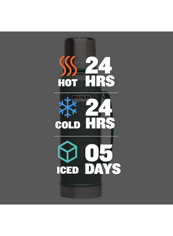 Stanley زجاجة كلاسيكية معزولة بالفراغ بفم واسع - خالية من BPA من الفولاذ المقاوم للصدأ 18/8 لترمس للمشروبات الباردة والساخنة - تحافظ على السوائل ساخنة أو باردة لمدة تصل إلى 24 ساعة - Image 4