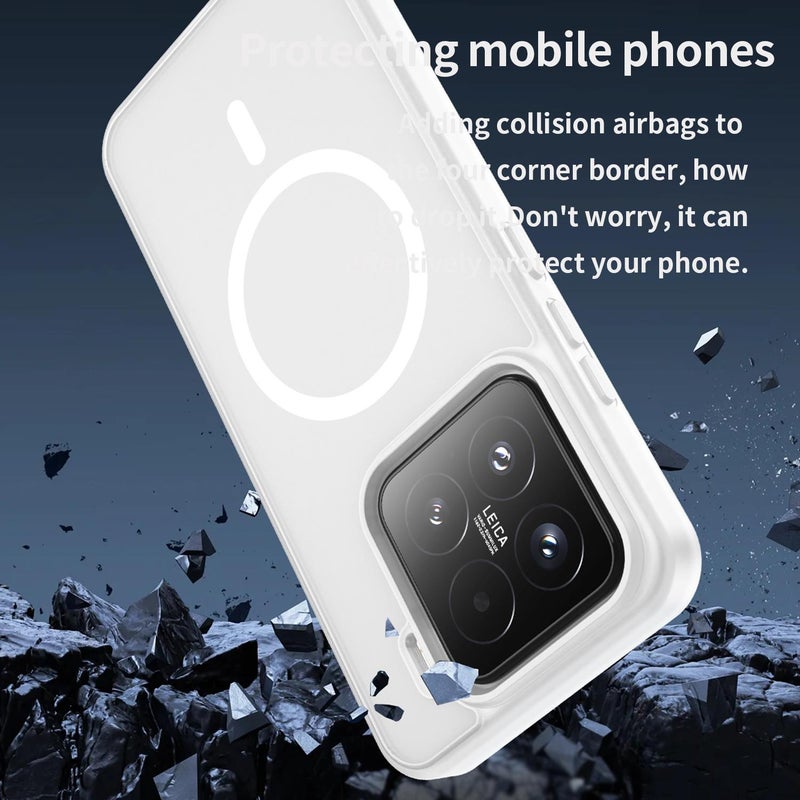 إيروريكس جراب هاتف Xiaomi 15 Fanying Series PC Hybrid TPU شفاف غير لامع MagSafe (أبيض غير لامع) - Image 3
