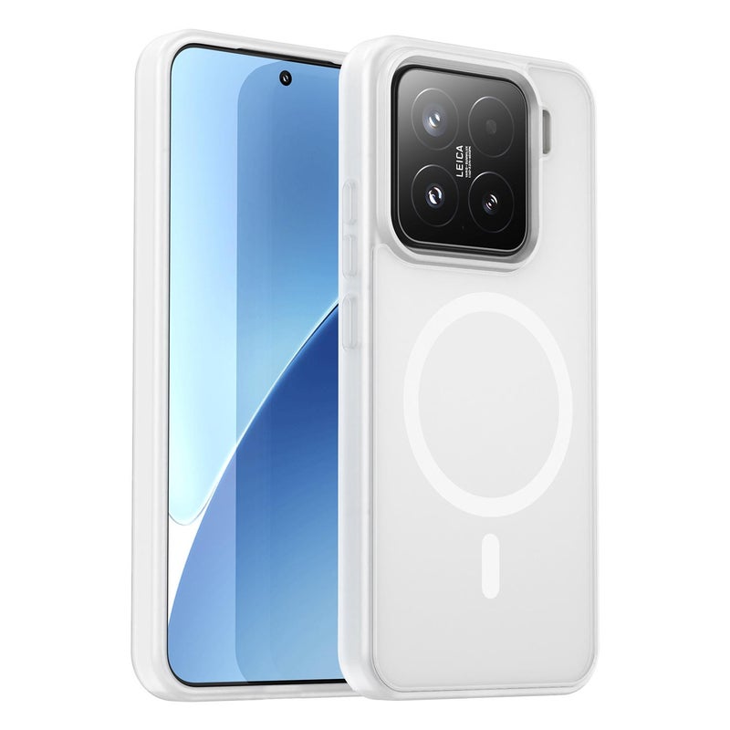 إيروريكس جراب هاتف Xiaomi 15 Fanying Series PC Hybrid TPU شفاف غير لامع MagSafe (أبيض غير لامع) - Image 1