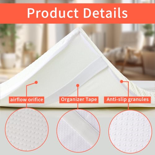 TUOTPE White Lash Bed Topper Memory Foam Topper for Massage Bed,73x29x2 inch Memory Foam Massage Mattress with Removable Cover, Elasticized Non-Slip,Lash Bed Topper (Not Included Bed), for Massage and Beauty - Image 5