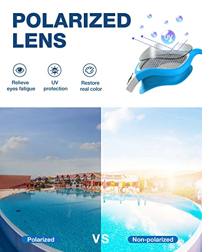 ZIONOR Swim Goggles, G1 Polarized Swimming Goggles UV Protection Anti-fog Adjustable Strap for Adult Men Women (Polarized Light Smoke Lens) - Image 2