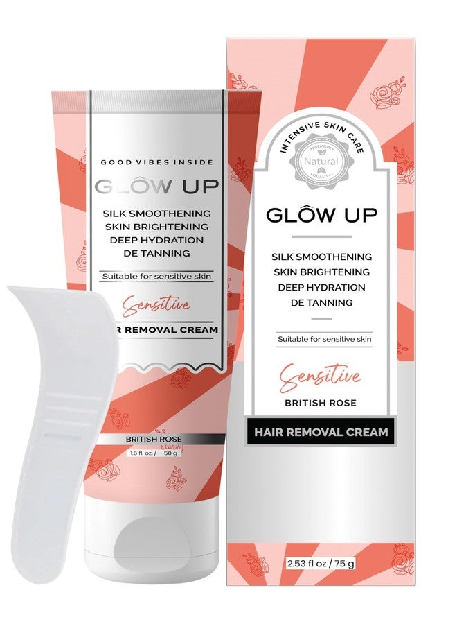 GLOW UP SENSITIVE BRITISH ROSE HAIR REMOVAL CREAM FOR SENSITIVE SKIN| DEEP HYDRATING HAIR REMOVAL CREAM 50 G - Image 2