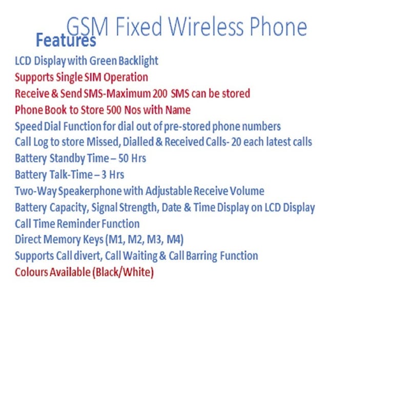 Beetel هاتف فكس لاسلكي F1K GSM، يدعم الرباعي النطاق 2G، شاشة LCD، اتصال سريع، هاتف مكبر صوت ثنائي الاتجاه وحجم قابل للتعديل، يدعم وظيفة الخط الساخن، إنذار، 4 مفاتيح ذاكرة مباشرة، آلة حاسبة أساسية (أسود) - Image 3