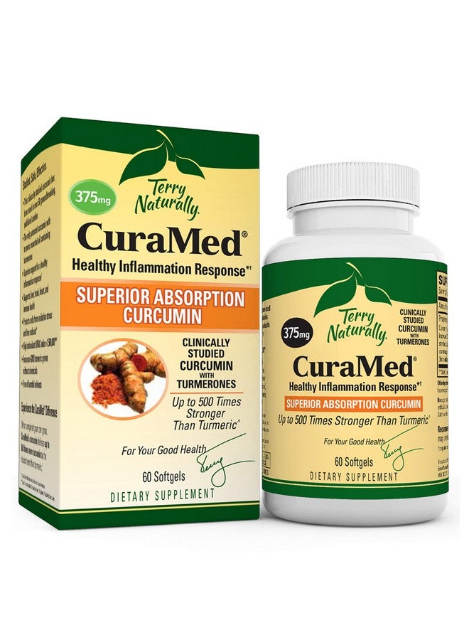 Terry Naturally Curamed 375 Mg 60 Softgels Superior Absorption Bcm95 Curcumin Supplement Promotes Healthy Inflammation Response Nongmo Glutenfree Halal 60 Servings - Image 1