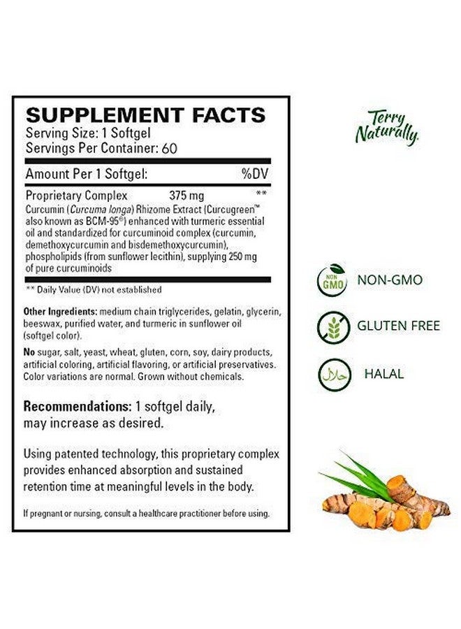 Terry Naturally Curamed 375 Mg 60 Softgels Superior Absorption Bcm95 Curcumin Supplement Promotes Healthy Inflammation Response Nongmo Glutenfree Halal 60 Servings - Image 4