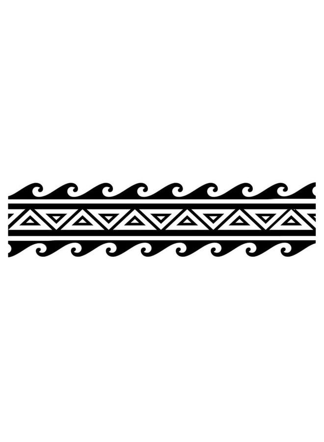 Tribal Arm Band Temporary Tattoos, Set of, Black and White Size 2 * 12 Inch - Image 3