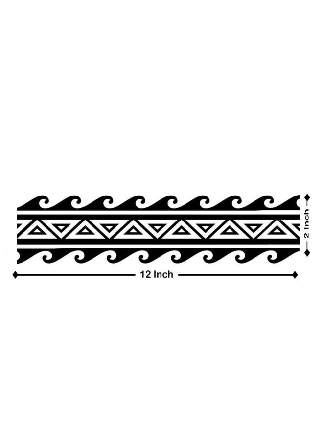 Tribal Arm Band Temporary Tattoos, Set of, Black and White Size 2 * 12 Inch - Image 4