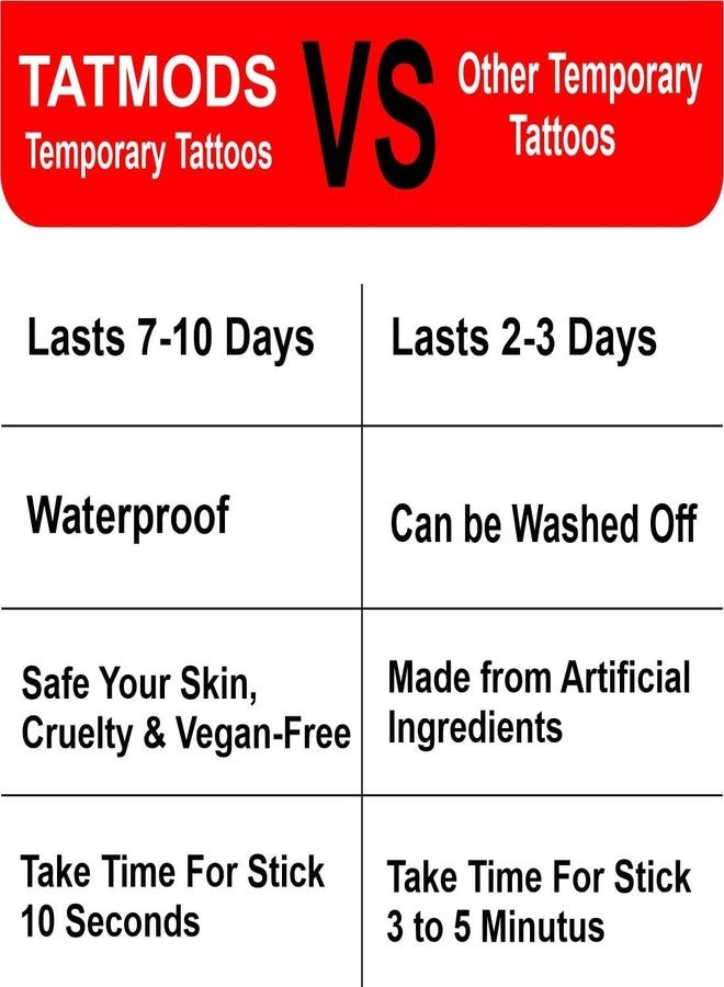 Tribal Arm Band Temporary Tattoos, Set of, Black and White Size 2 * 12 Inch - Image 5