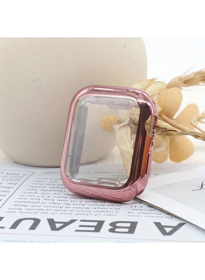 غطاء أسود ناعم من TPU لساعة أبل سيريس 7 و8 و9 مقاس 41 ملم مع حامي شاشة عالي الدقة - Image 2