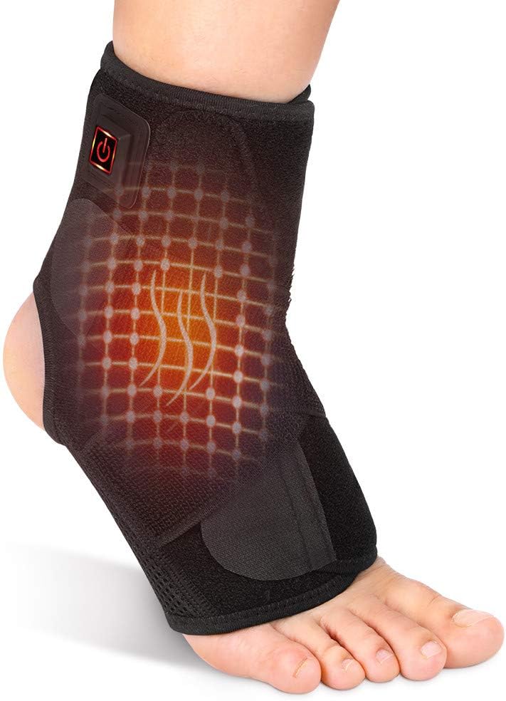 klarako Heated Ankle Brace Wrap - Hot Therapy Foot Wrap with 3 Level Controller for Stabiling Ligaments, Soothe Achy Feet, Reduce Swelling, Pain Relief for Sprains, Arthritis, Torn Tendons,Black - Image 1