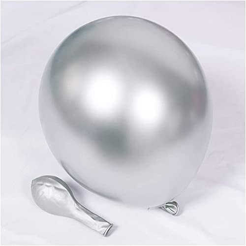 atorakushon Latex Silver Color Super Quality Rubber Balloons 10" Christmas Xmas Balloon Best For Theme Party Decoration Birthday Wedding Anniversary Office Party Purpose Opening Ceremony Pack of 101 - Image 3