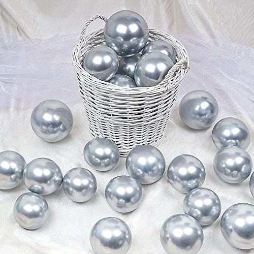 atorakushon Latex Silver Color Super Quality Rubber Balloons 10" Christmas Xmas Balloon Best For Theme Party Decoration Birthday Wedding Anniversary Office Party Purpose Opening Ceremony Pack of 101 - Image 5