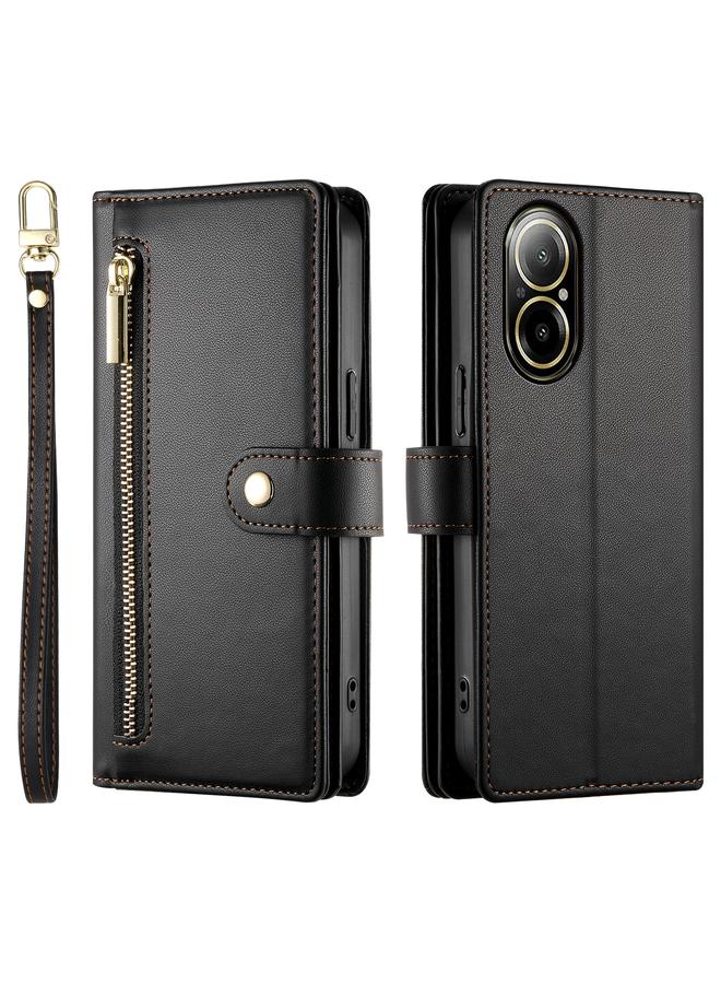 اس-توب جراب لهاتف Realme C67 4G مع محفظة جلدية بسحاب وتسع فتحات للبطاقات - Image 2