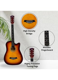 Megarya Megarya 38" Sunburst Acoustic Guitar Starter Kit (Combo Offer)  - Image 3
