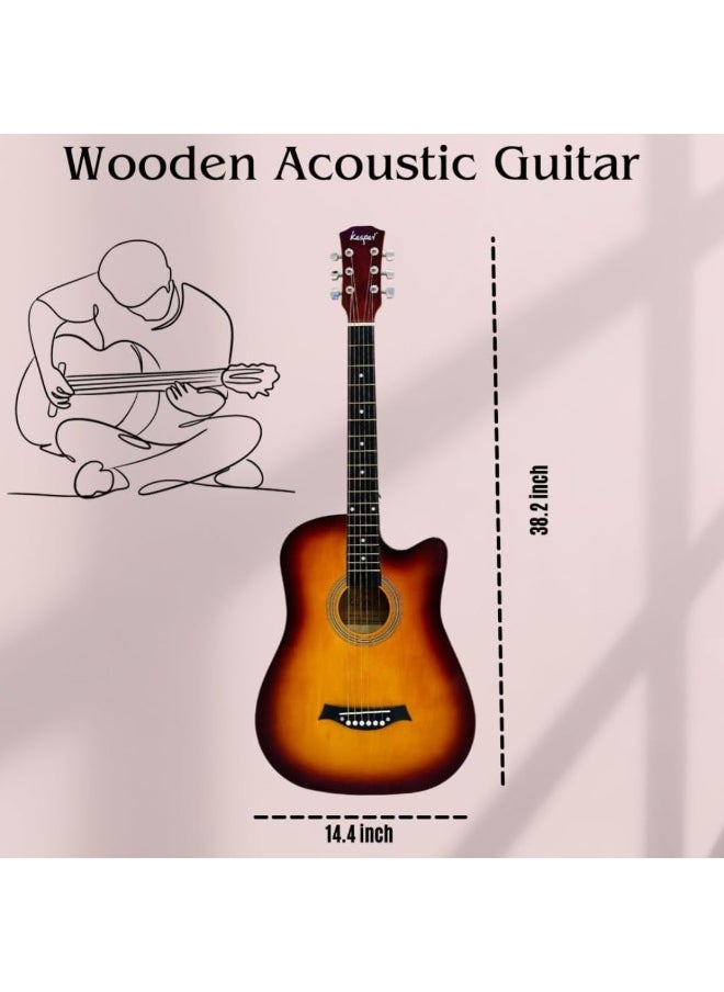 Megarya Megarya 38" Sunburst Acoustic Guitar Starter Kit (Combo Offer)  - Image 2