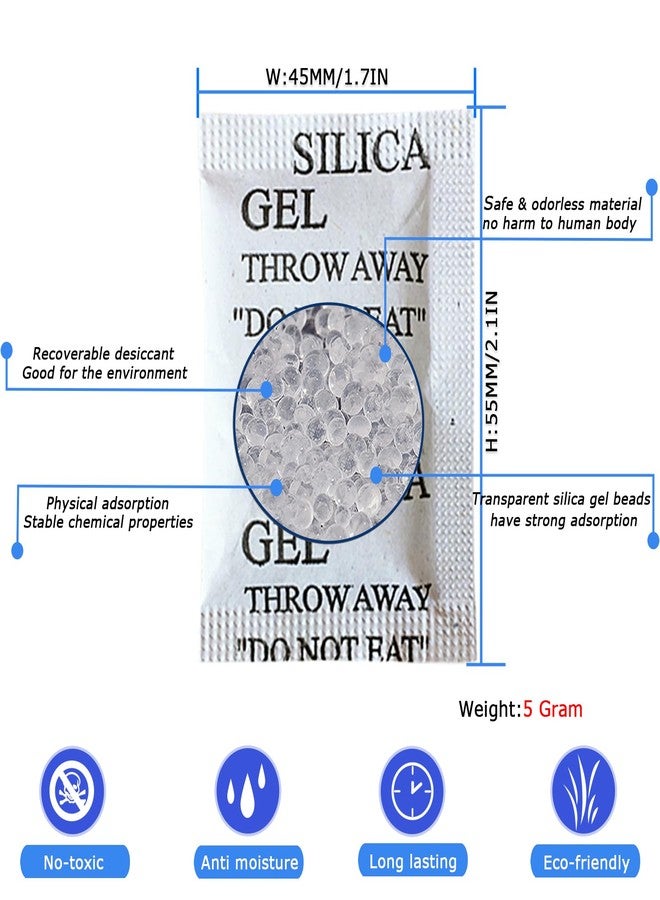 SmaringRobot 50PCS 5Gram Silica Gel Packets, Premium Moisture Absorbers, Desiccant Packs - Image 2