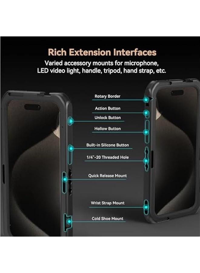 SmallRig for iPhone 15 Pro Max Phone Cage Kit with Ungraded Wireless Quick Release Handle, Single Handheld Mobile Video Rig Cage Kit for Video Recording/YouTube/Live Streaming/Vlog - 4393 - Image 3