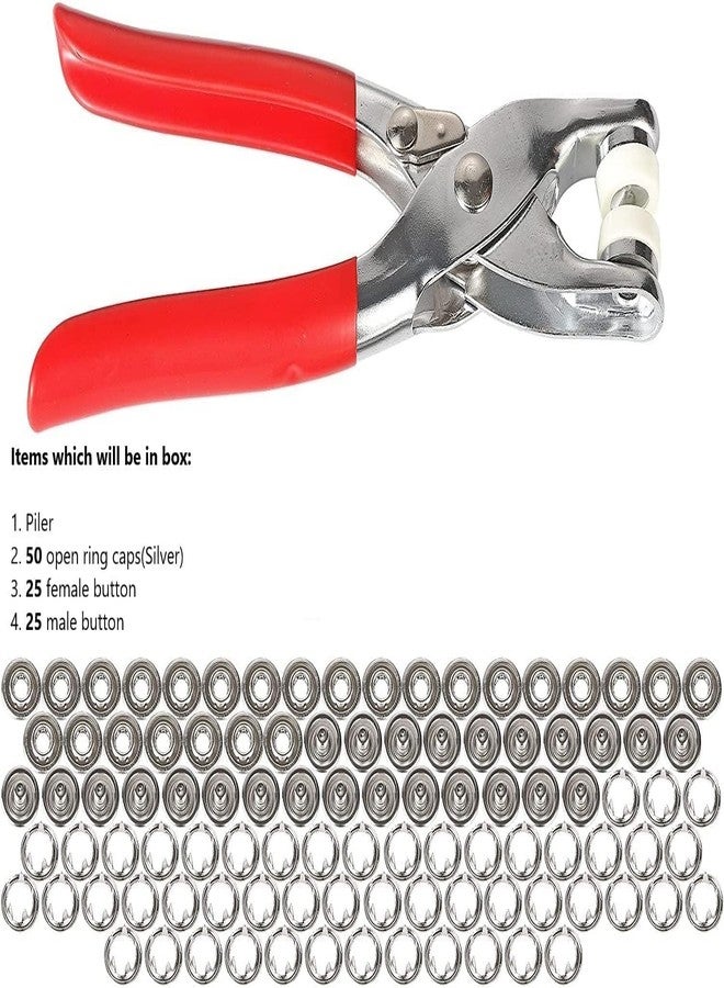 ACHAL Stainless Steel Grommet Eyelet Setting Pliers Tool for Bag Shoes Leather Belt Cloth Easy to Press Button Pincer Pile Clipper Hand Tool with 400Pcs Snap & Ring - Image 5