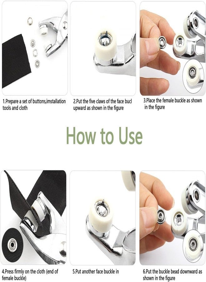 ACHAL Stainless Steel Grommet Eyelet Setting Pliers Tool for Bag Shoes Leather Belt Cloth Easy to Press Button Pincer Pile Clipper Hand Tool with 400Pcs Snap & Ring - Image 4