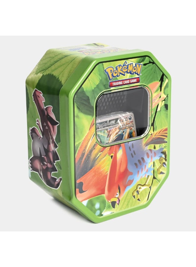 Pokemon A set of Pokémon playing cards in a protective tin box - distinctive artwork and holographic cards. - Image 1