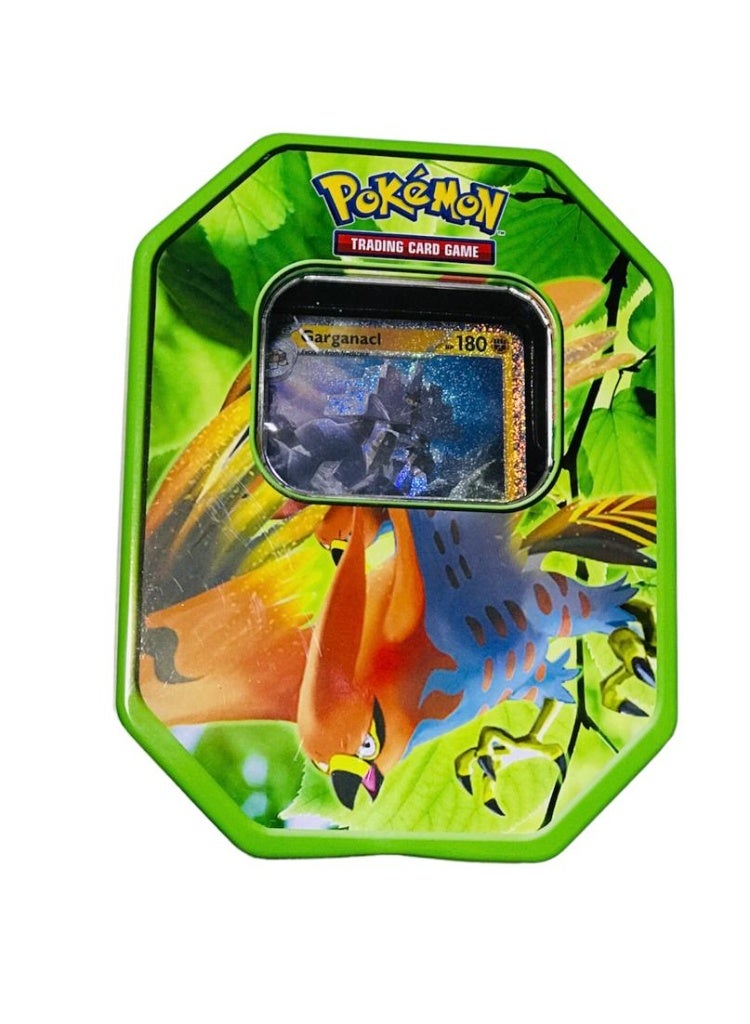 Pokemon A set of Pokémon playing cards in a protective tin box - distinctive artwork and holographic cards. - Image 5