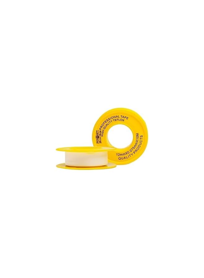 PROMASS promass Innovations Teflon (Water) Tape, 12mm Width, 12m Length, Pack of 2Pcs 
