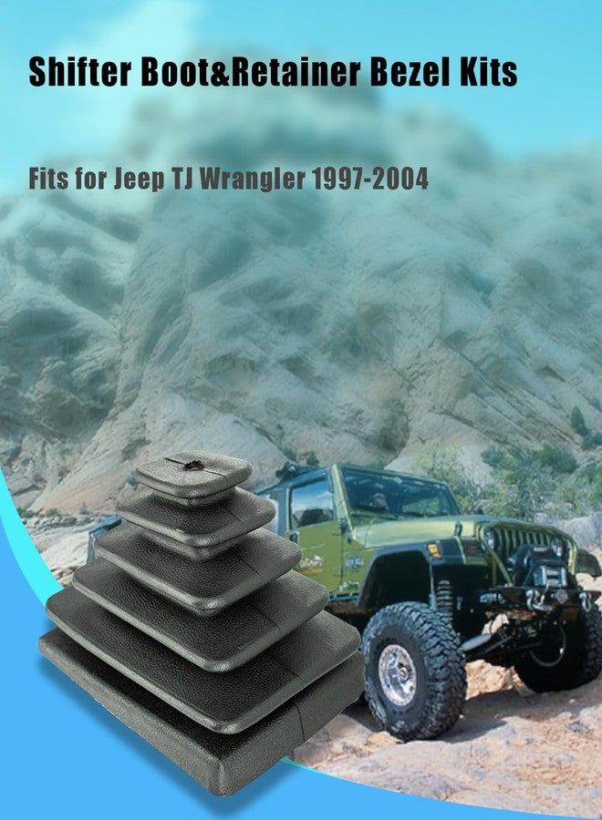 eosorssa 53000056 52078558 Shifter Boot & Retainer Bezel Kits Fits for Jeep TJ Wrangler 1997 1998 1999 2000 2001 2002 2003 2004 - Image 2