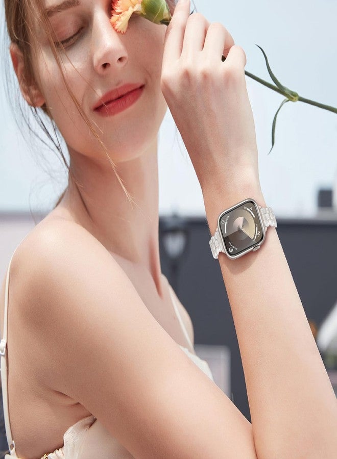 TRUMiRR Band for Apple Watch Series 11 10 46mm / 9 8 7 45mm Starlight Women, Slim Resin Watchband Steel Buckle Strap for iWatch SE 3 2 44mm - Image 2