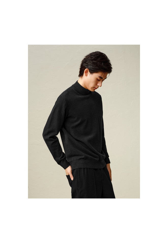 Waxbird Men's Autumn/winter Solid Color Semi-high Neck Skin-friendly Fleece Base Layer Multi-color Warm Knitted Sweater Men's Sweater - Image 5