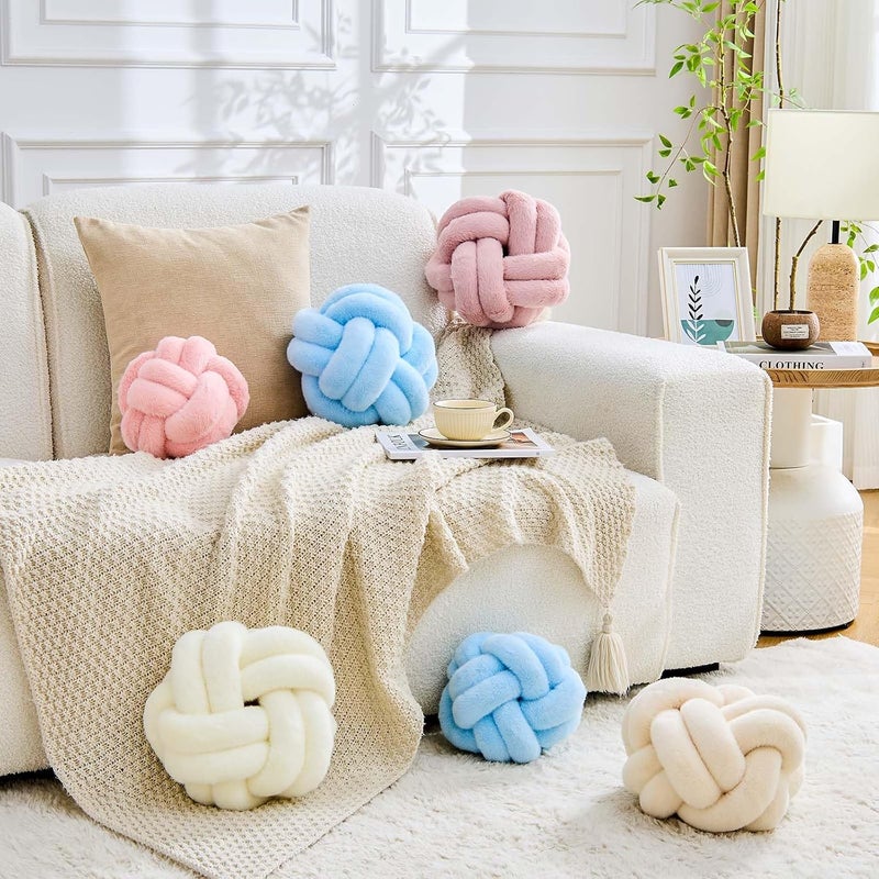 VBGYA Knot Pillows Ball, 11 Inch Lavender Decorative Throw Pillows, Large Soft Round Plush Knotted Pillows, Cute Handmade Knot Hemisphere Pillow for Home Decor Bedroom, Sofa, Chair - Image 3