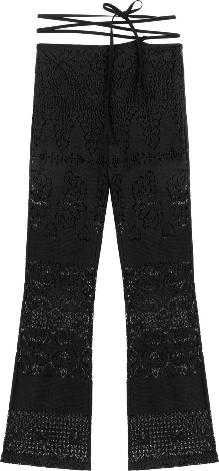 تويست Lace Look Flare Fit Trousers