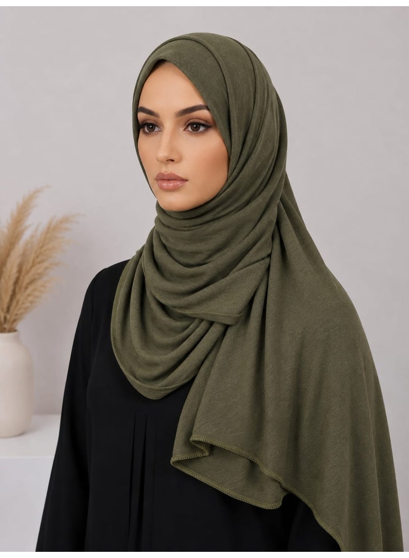 Jersey Hijab for Women - Olive Green