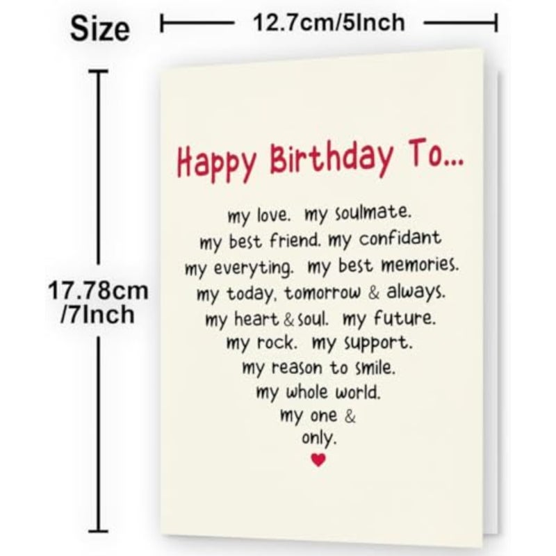 Wife Birthday Card, Funny Romantic Greeting Card for Her from Husband, Cute Bday Card for Girlfriend, Fiancé, Boyfriend, or Him, Love Appreciation Gift Card with Envelope 5x7 Inch - Image 2