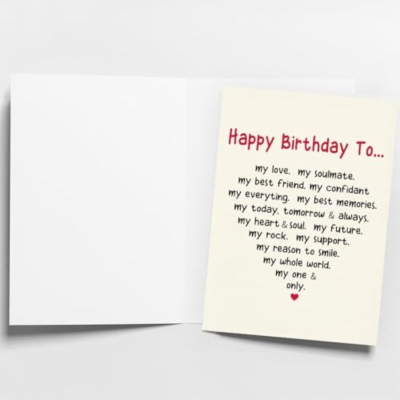 Wife Birthday Card, Funny Romantic Greeting Card for Her from Husband, Cute Bday Card for Girlfriend, Fiancé, Boyfriend, or Him, Love Appreciation Gift Card with Envelope 5x7 Inch - Image 4