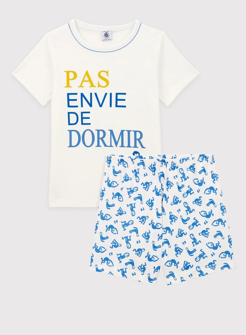 Petit Bateau Kids Monkey Print Pyjama Set