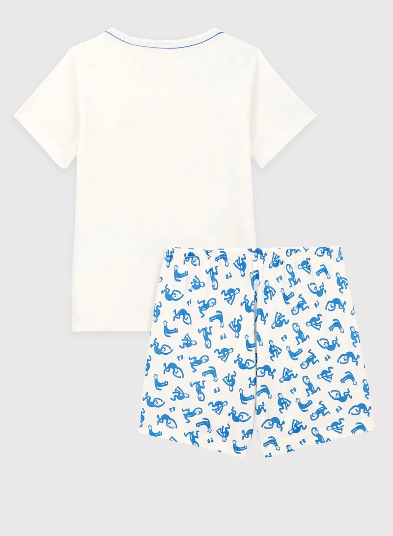 Petit Bateau Kids Monkey Print Pyjama Set