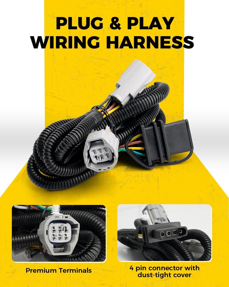 Xprite 2" Inch Rear Towing Hitch Receiver with Harness & Hitch Cover for 2007-2018 Jeep Wrangler JK JKU - Image 3